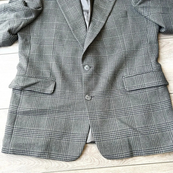 Vintage Cambridge O’ Connors Pure Wool Plaid Blazer Union Made in Canada - Picture 7 of 15